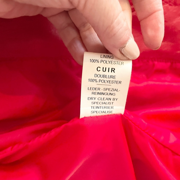 Vintage Red Leather Blazer Fitted Buttery Soft Statement Jacket Sz M - Picture 11 of 15